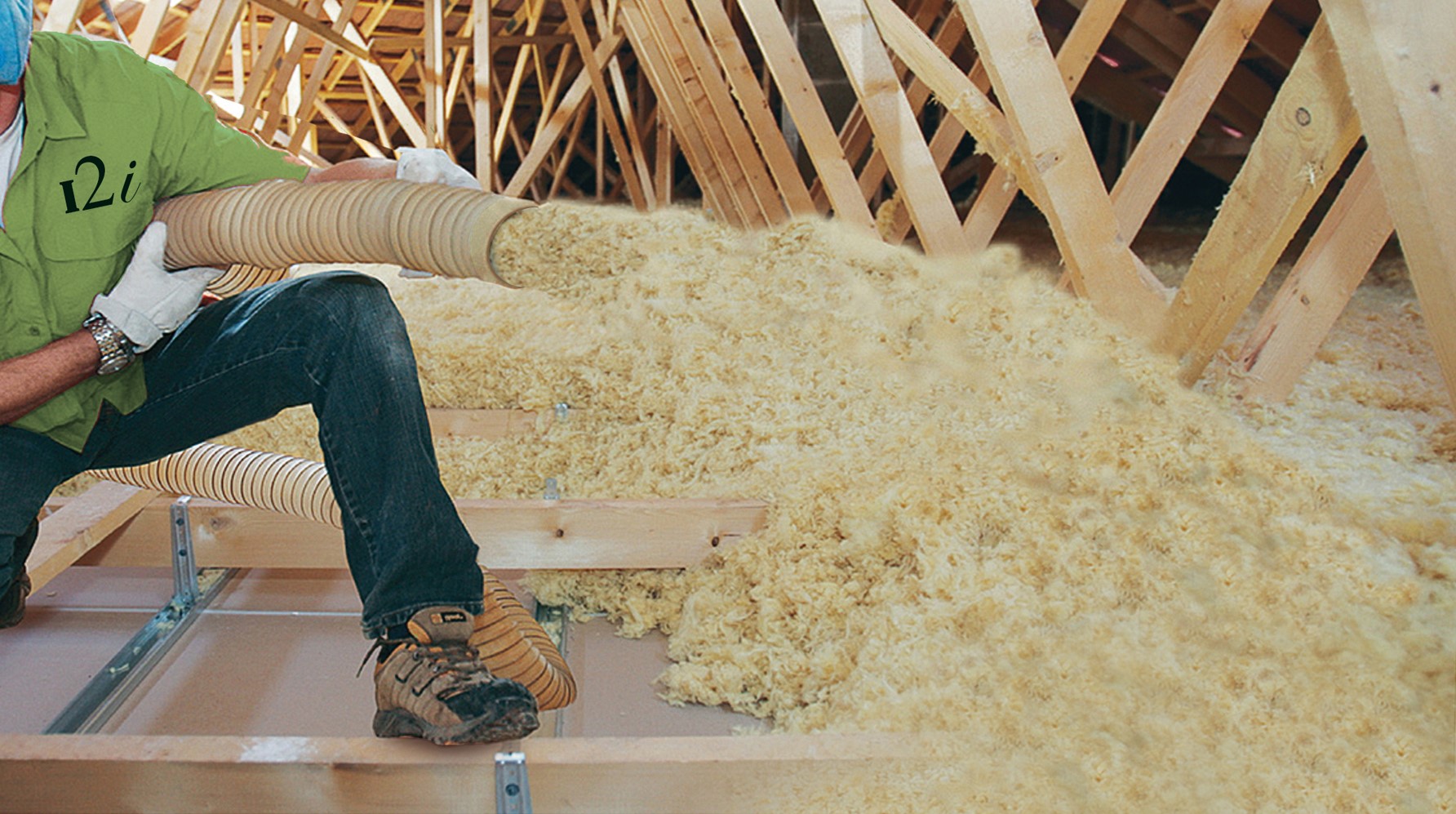 photo isolation par laine projetée